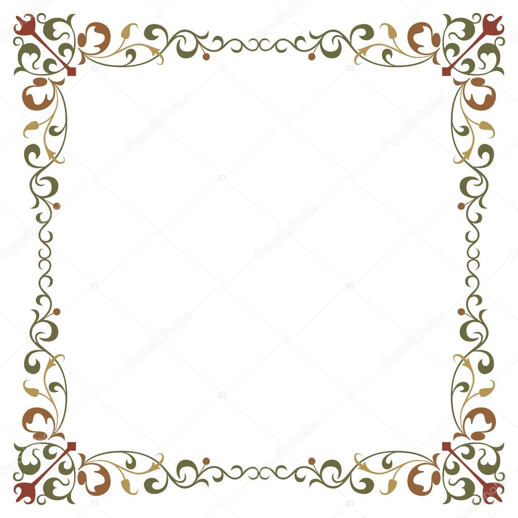 Beautiful textured border frame with plant leaves decoration