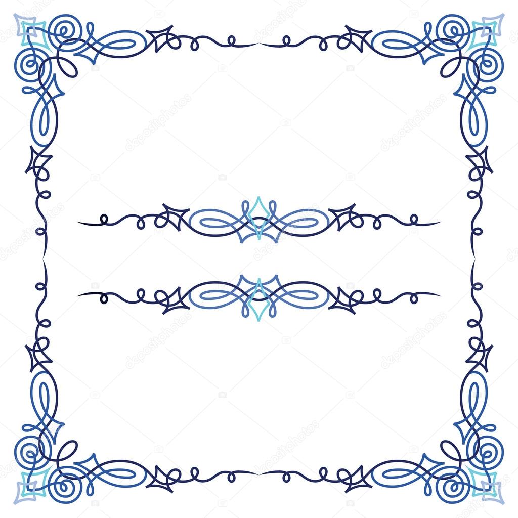 Colorful luxury border, wire frame beautifully blended