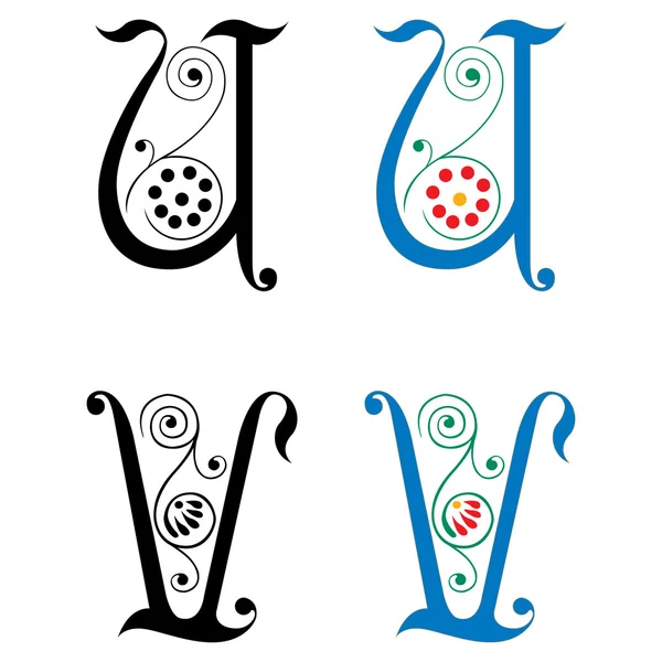 Spring style, basic decoration English alphabets, letter A and B ...