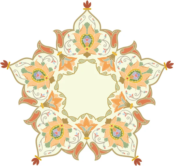 Diseño de vectores de ornamento oriental en patrón inconsútil colorido — Vector de stock