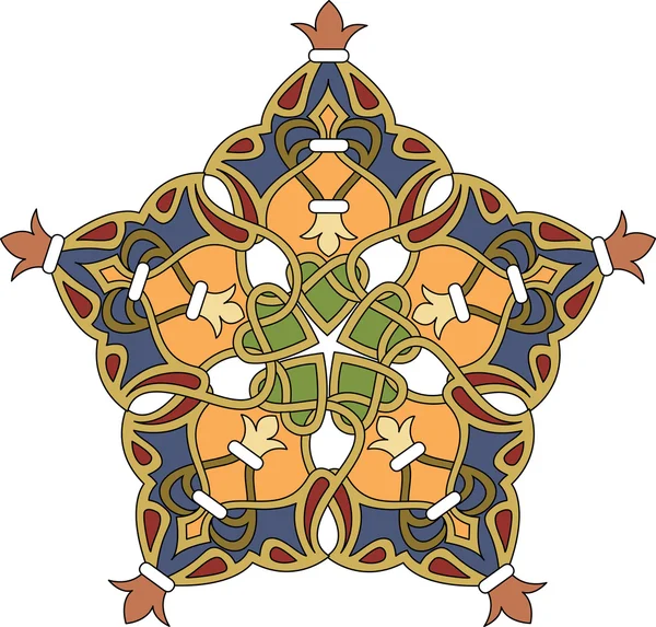 Diseño de vectores de ornamento oriental en patrón inconsútil colorido — Vector de stock