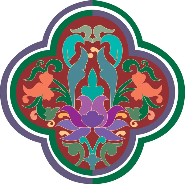 Diseño de vectores de ornamento oriental en patrón inconsútil colorido — Vector de stock