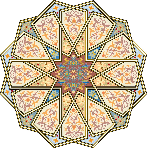 Pola Arabes dengan ornamen detail - Stok Vektor
