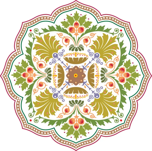 Ориентальный векторный орнамент в красочном бесшовном рисунке — стоковый вектор