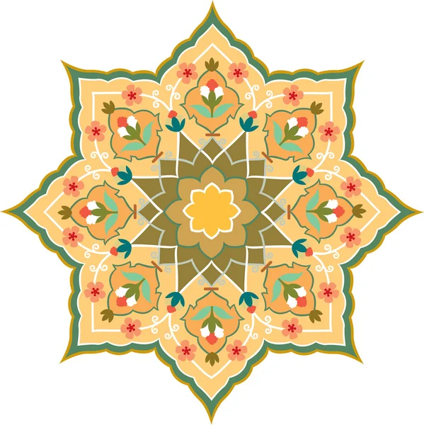 Orientalisches Ornamentvektordesign in farbenfrohem, nahtlosem Muster — Stockvektor