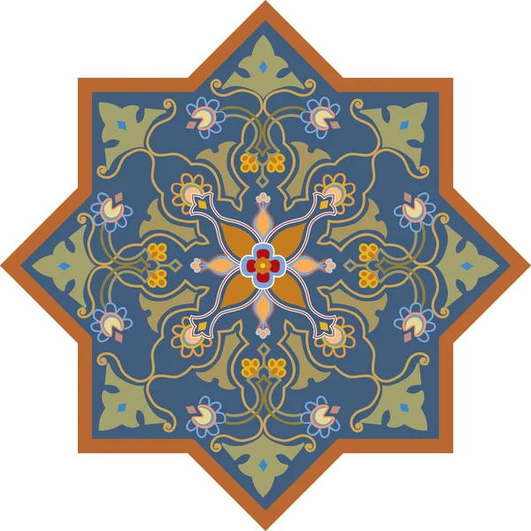 Orientalisches Ornamentvektordesign in farbenfrohem, nahtlosem Muster — Stockvektor