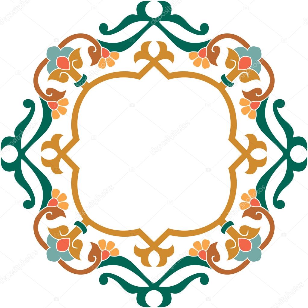 Oriental ornament vector design in colorful seamless pattern