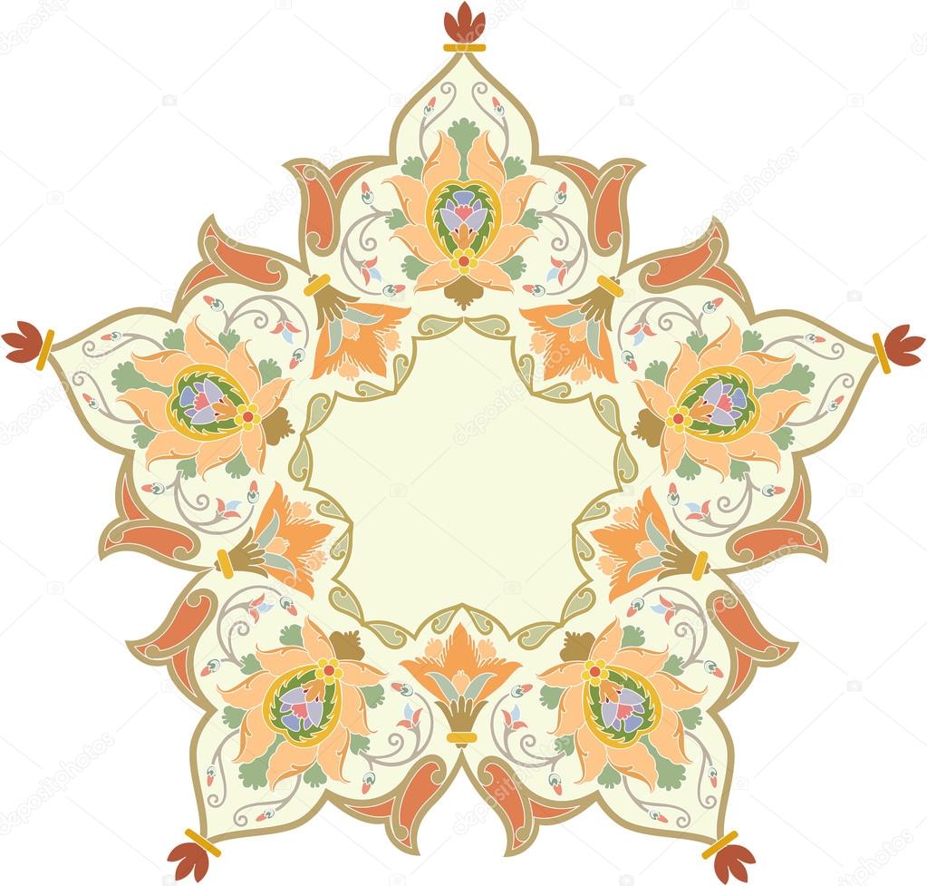 Oriental ornament vector design in colorful seamless pattern