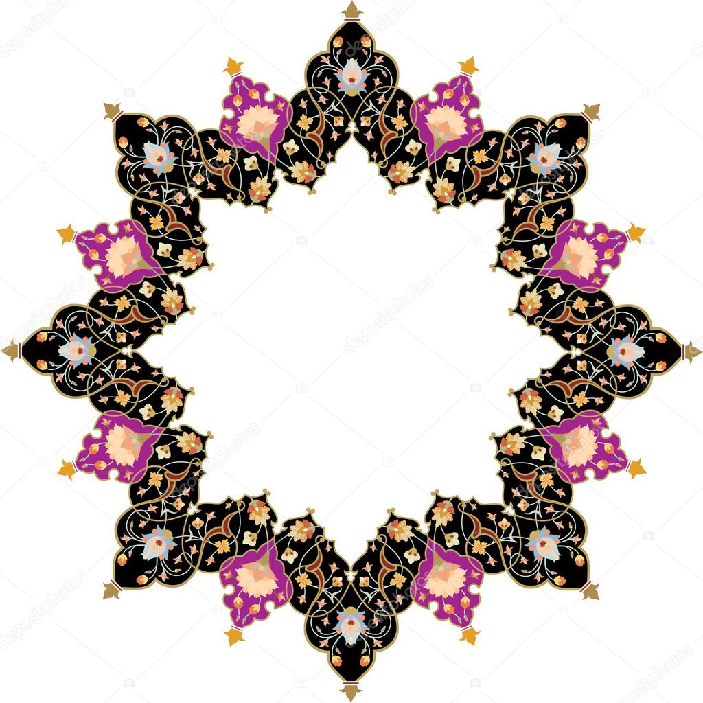 Oriental ornament vector design in colorful seamless pattern