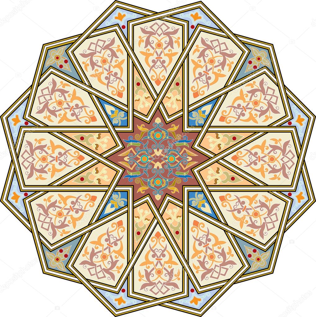 Arabesque pattern with detailed ornament