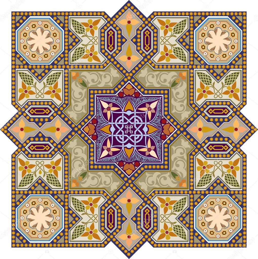 Arabesque pattern with detailed ornament