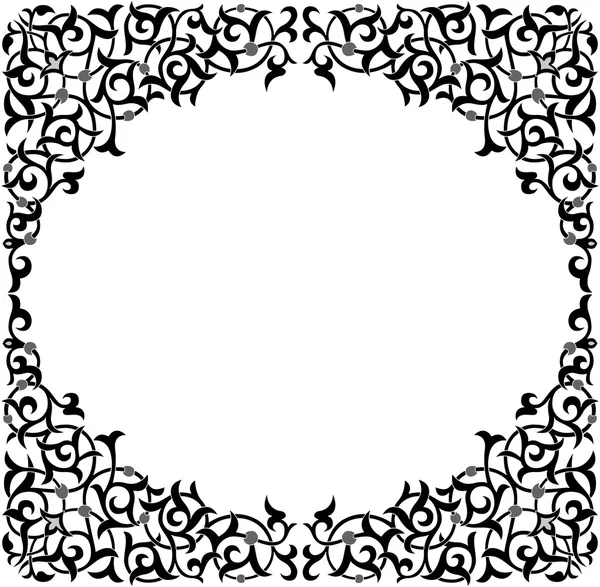 Oriental ornament pattern in editable vector design, monochrome — Stock Vector