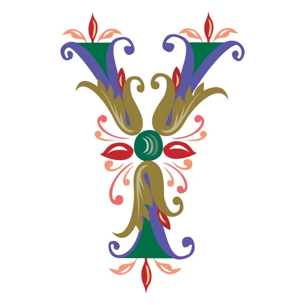 Alfabetos ingleses coloridos - estilo de planta - Letra Y — Archivo Imágenes Vectoriales