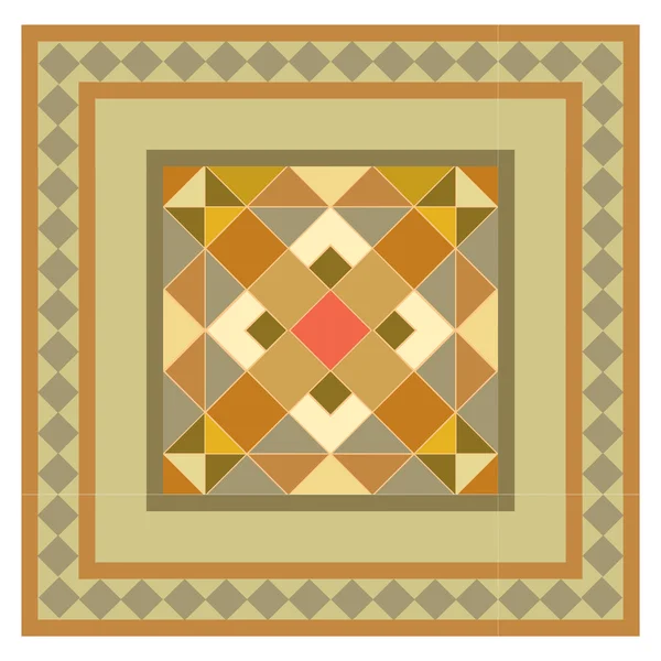 Patrón de mosaico colorido, bloques de azulejos con marco — Vector de stock