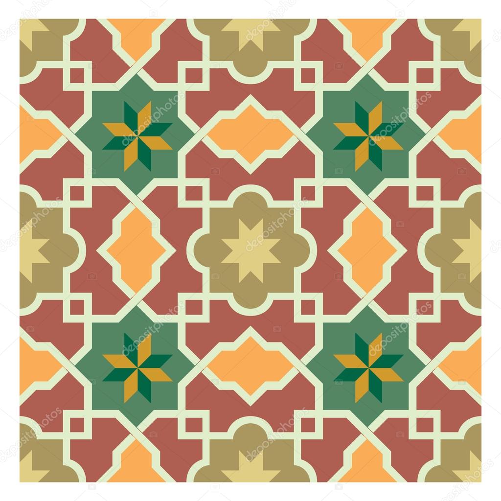 Arabesque pattern, vector tiling blocks