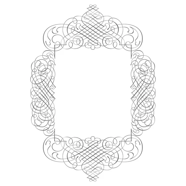 Calligraphic border frame, vector monochrome — Stock Vector