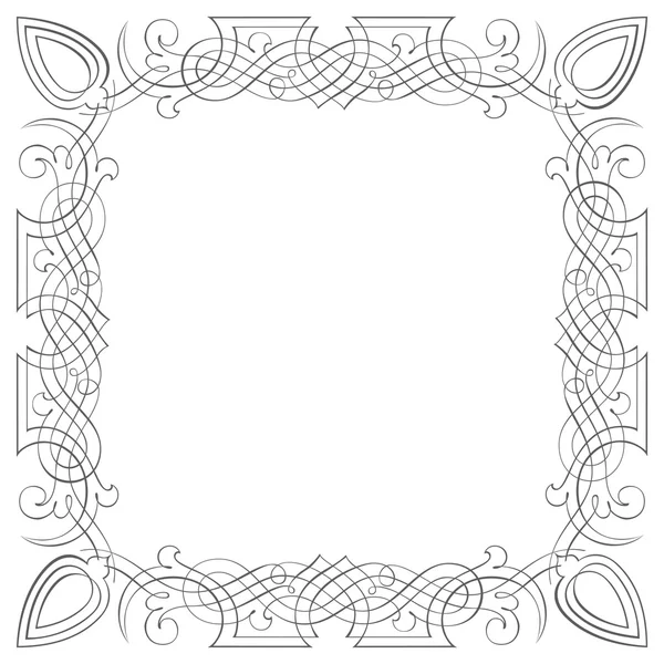 Calligraphic border frame, vector monochrome — Stock Vector