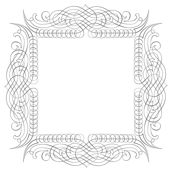 Calligraphic border frame, vector monochrome — Stock Vector