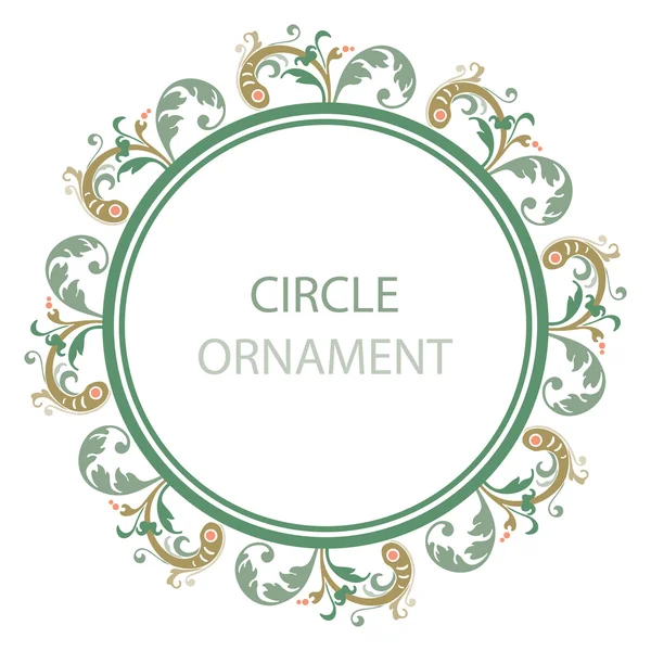 Ornamental plant leaves, circle design — Wektor stockowy