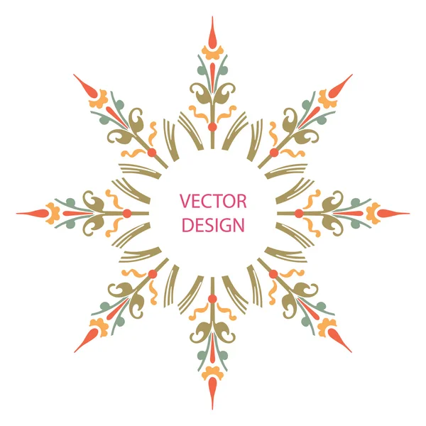 Ornamental star, plant leaves, vector design Royalty Free Stock Vectors