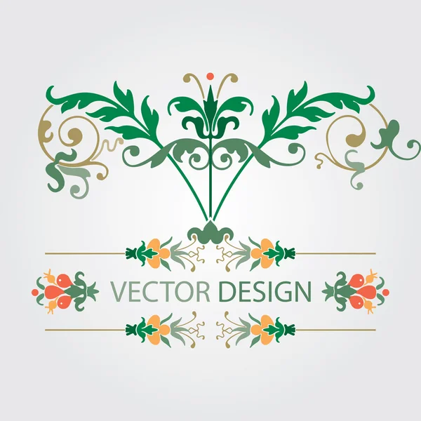 Flowers decoration with colorful plant leaves, vector design Vector Graphics