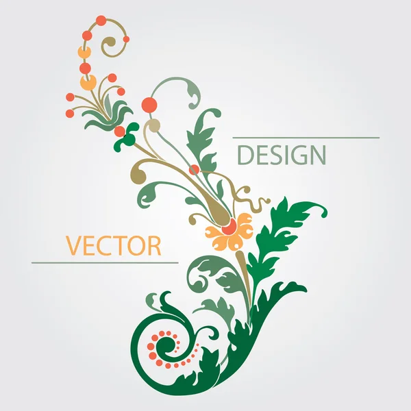 Flowers decoration with colorful plant leaves, vector design Royalty Free Stock Vectors