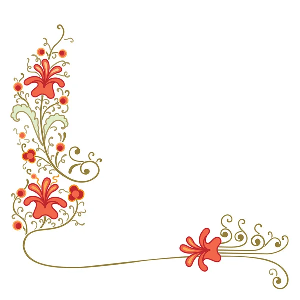 Bochten decoratie van bloemen en planten — Stockvector