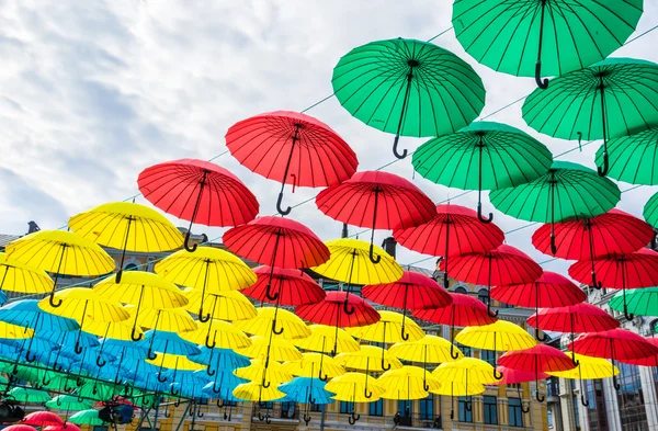 Hanging umbrellas — Stock Photo, Image