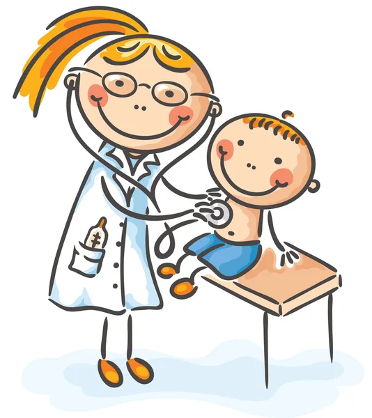 Boy at the doctor — Stock Vector
