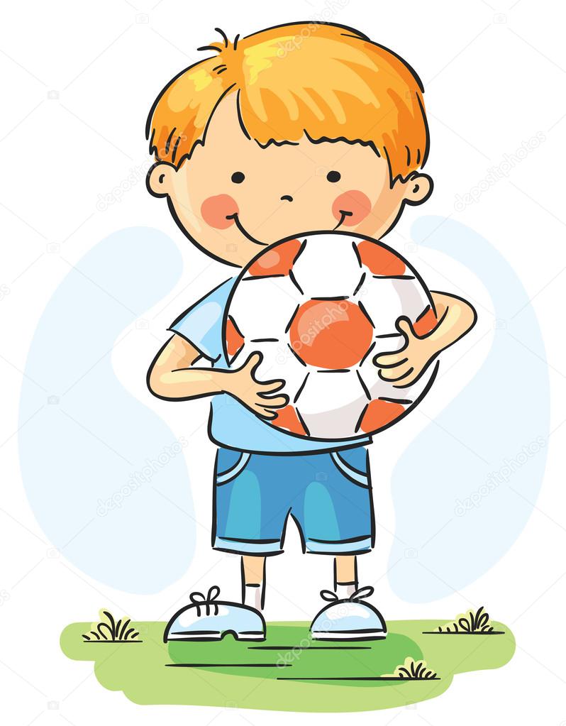 Little boy with football ball