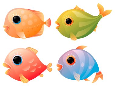 çizgi film tropik balıklar