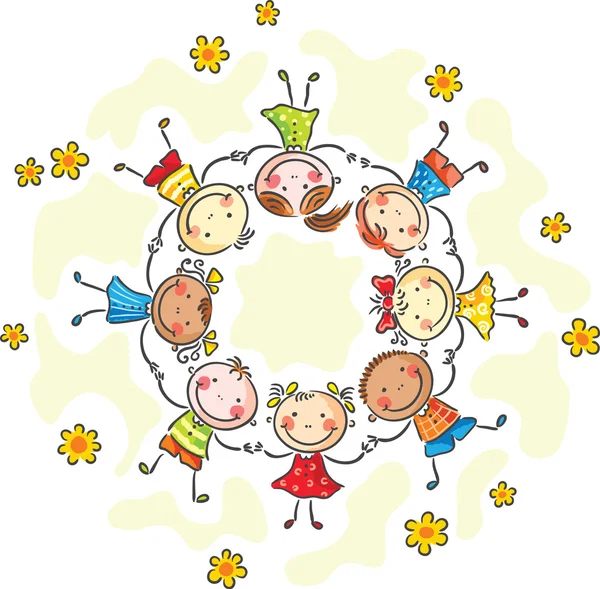 Kids in a circle — Stock Vector
