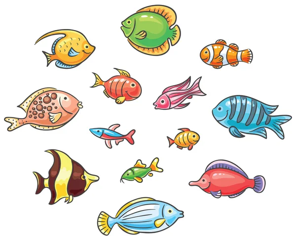 Tropical fishes — Stock Vector