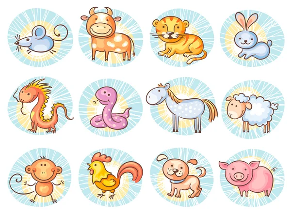 Chinese zodiac signs — Stock Vector