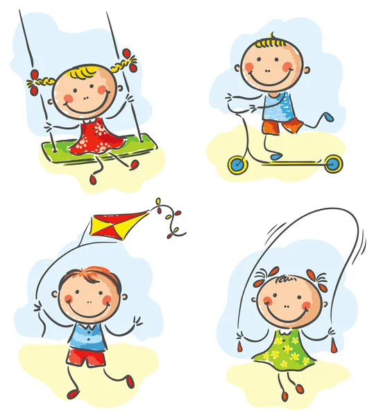 Juegos y actividades al aire libre para niños — Vector de stock