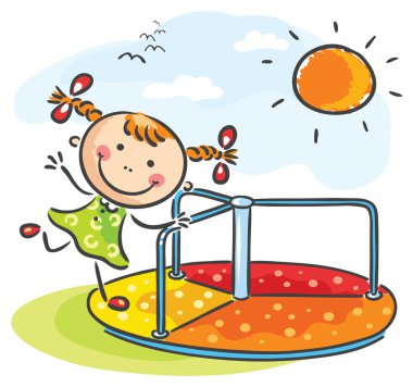 Girl at the playground clipart