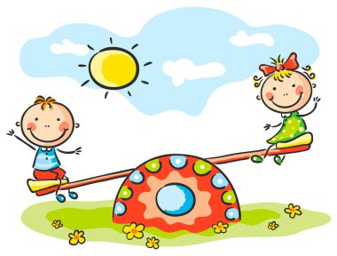 Kids at the playground clipart