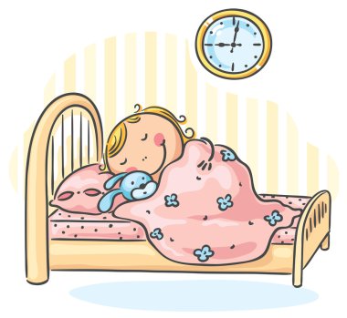 Kız sleepeng yatağında