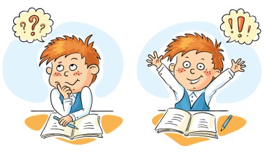 okul çocuğu olduğunu düşünüyor ve bir fikir olur