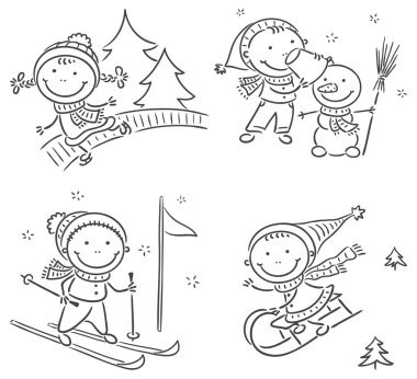 çocuklar kış açık hava aktiviteleri