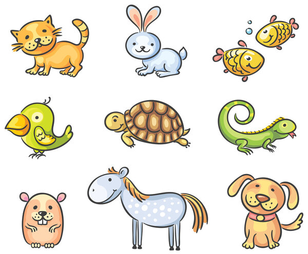 Cartoon pet animals