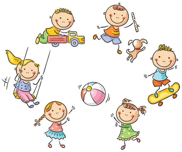 Kids playing outdoors — Stock Vector