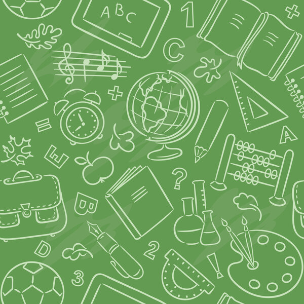 Seamless pattern with school things