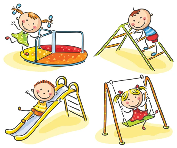 Kids on playground — Stock Illustration Kids on playground Stock Illustration