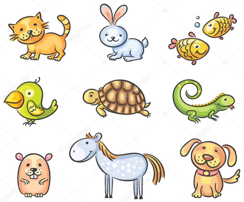 Cartoon pet animals