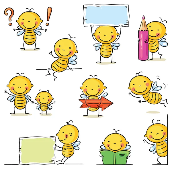 Personagem de desenhos animados de abelha — Vetor de Stock