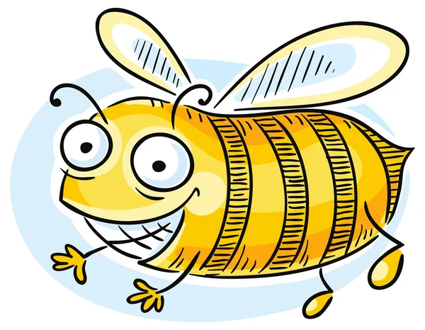 재미 있는 만화 꿀벌 — Stock Vector
