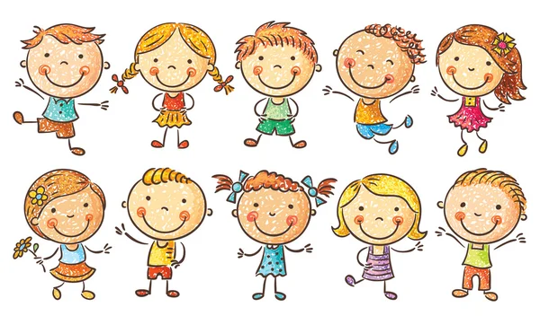 Dziesięć kreskówka szczęśliwy Kids Grafika Wektorowa