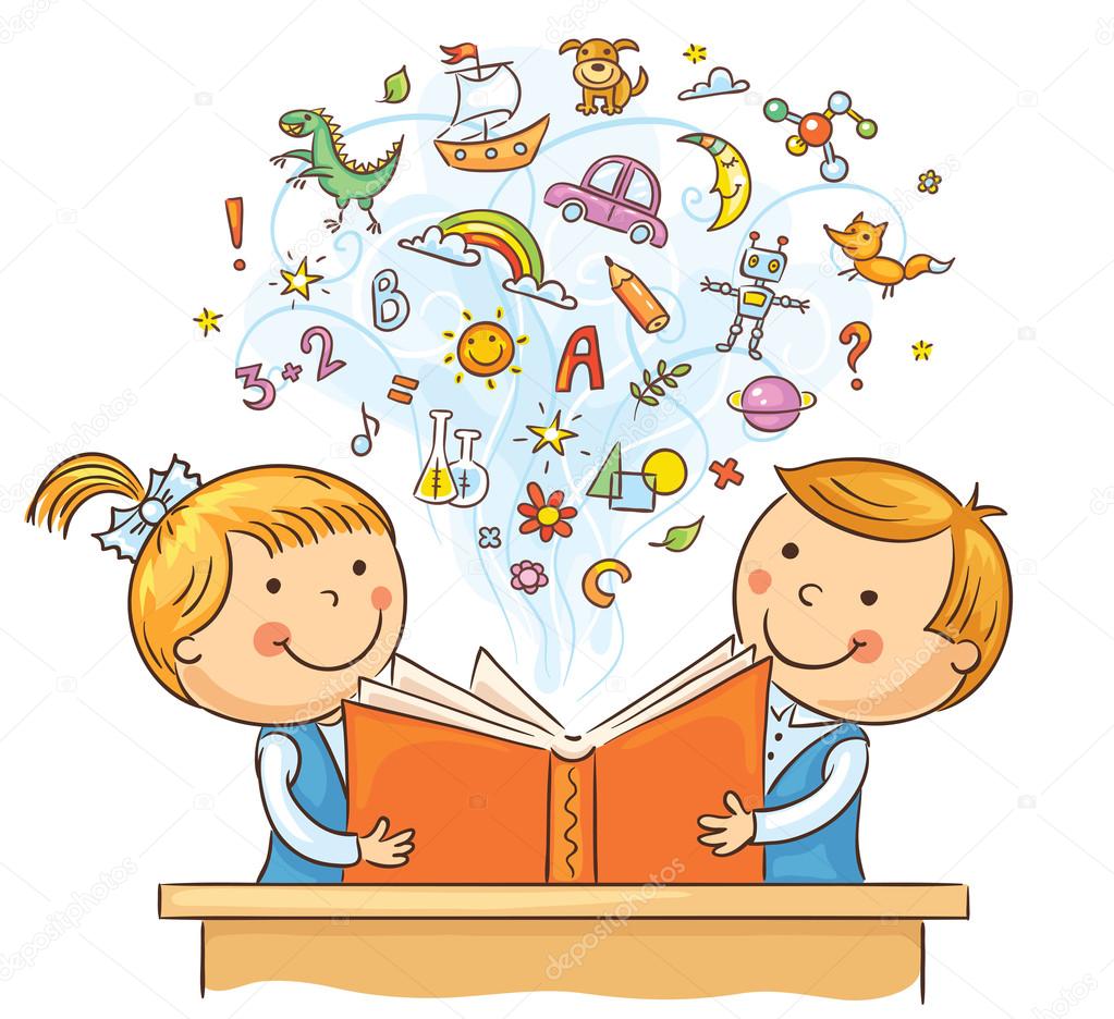 10,759 ilustraciones de stock de Niños leyendo libro | Depositphotos®