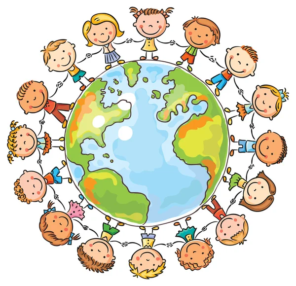 Children round the Globe — Stock Vector